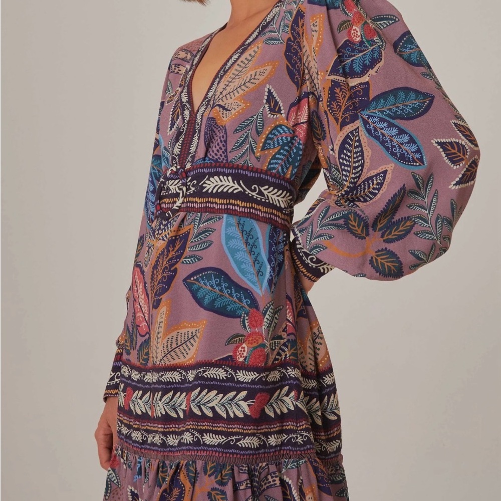 FARM Rio Lavender Multicolor Floral Mini Dress